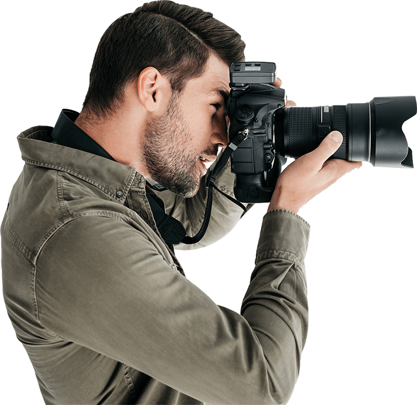 Mand tager fotograferinger